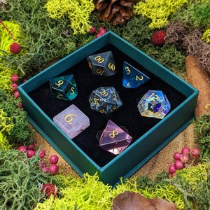 Gemstone & Glass Dice of Many Things