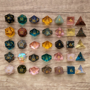Gemstone & Glass Dice of Many Things