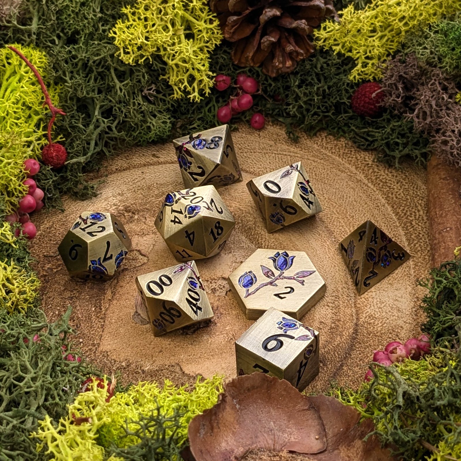 Antique Flora | Metal Dice - Dice Set - Luffleberry