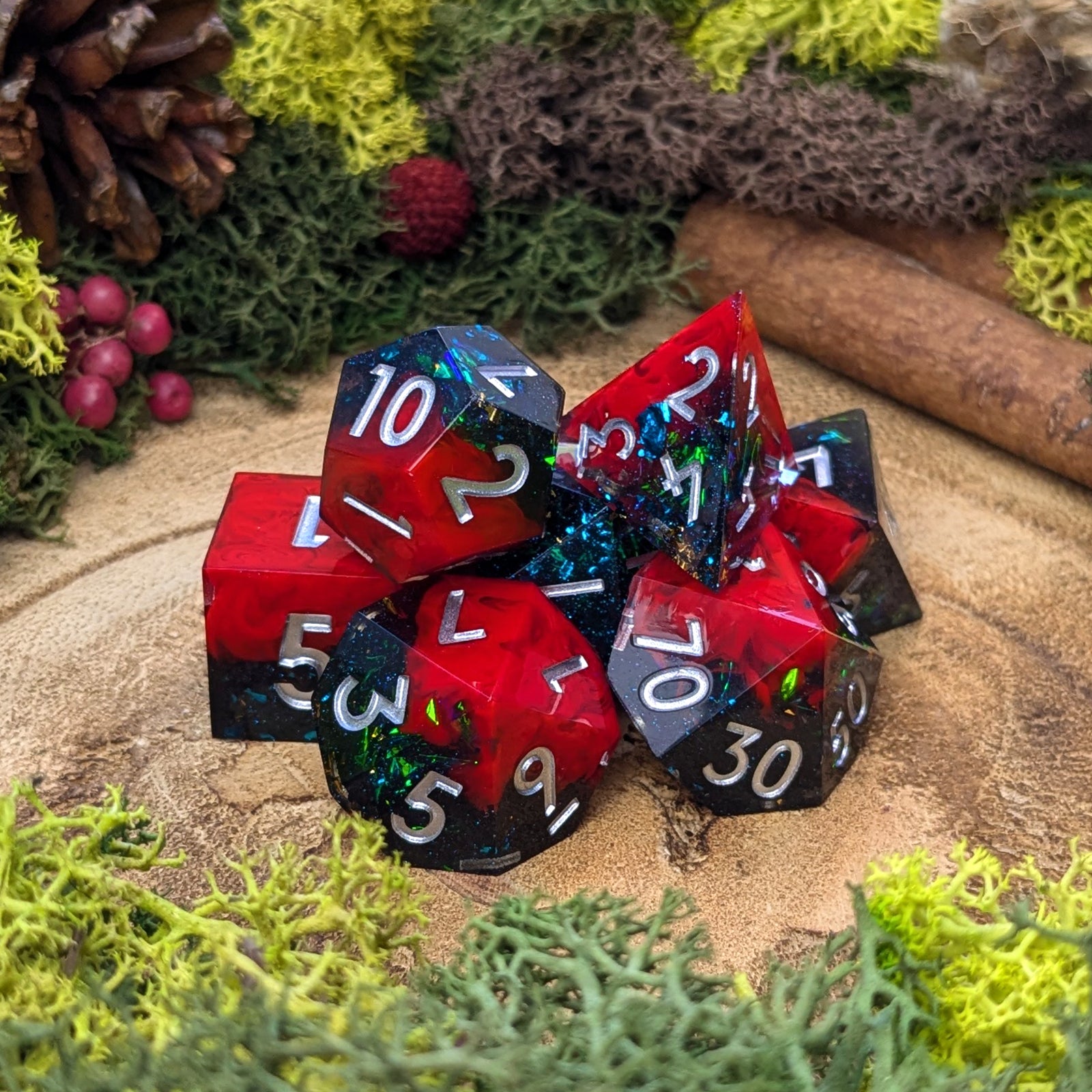 Blood Drenched | Sharp Edge Dice - Dice Set - Luffleberry