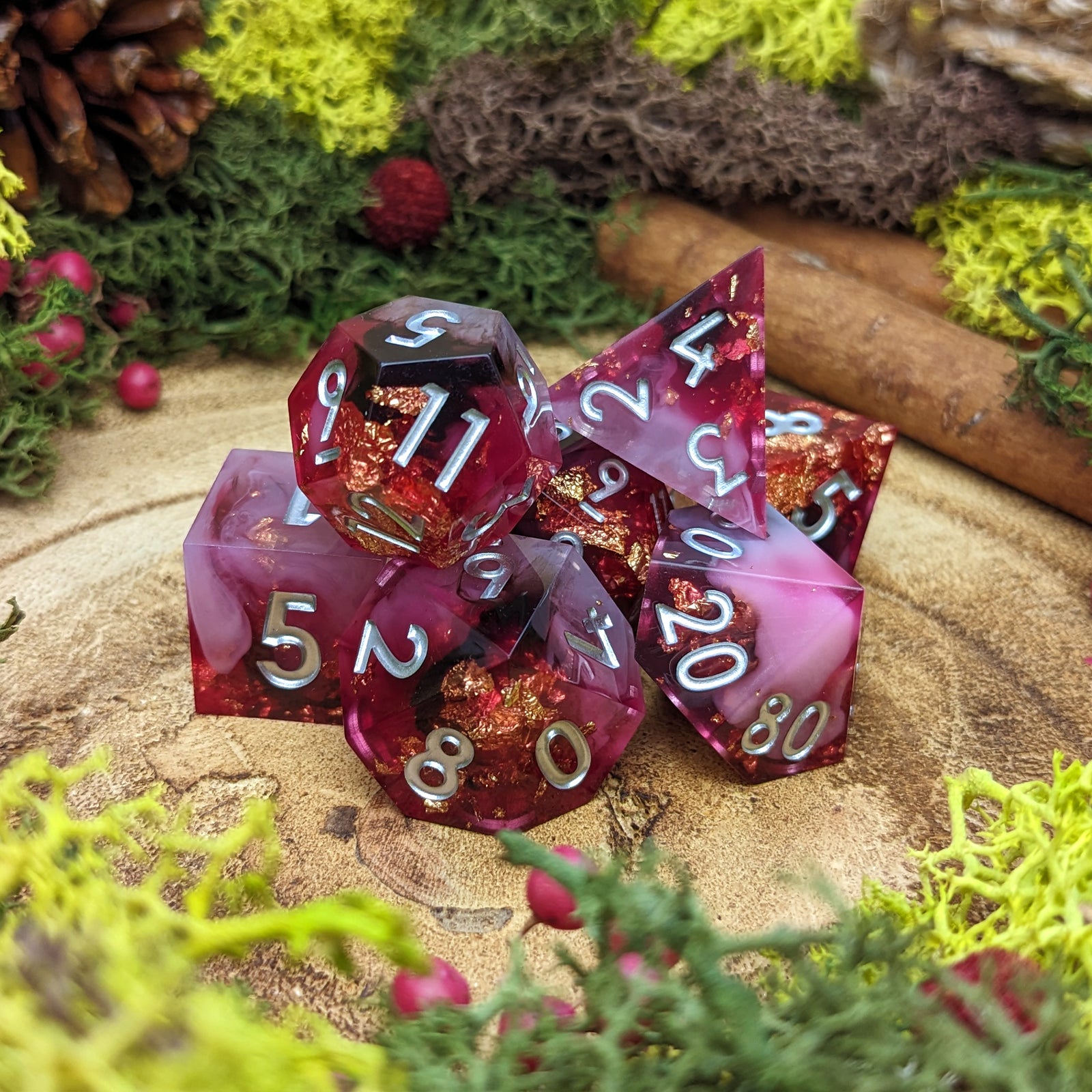 Blood Kiss | Sharp Edge Dice - Dice Set - Luffleberry