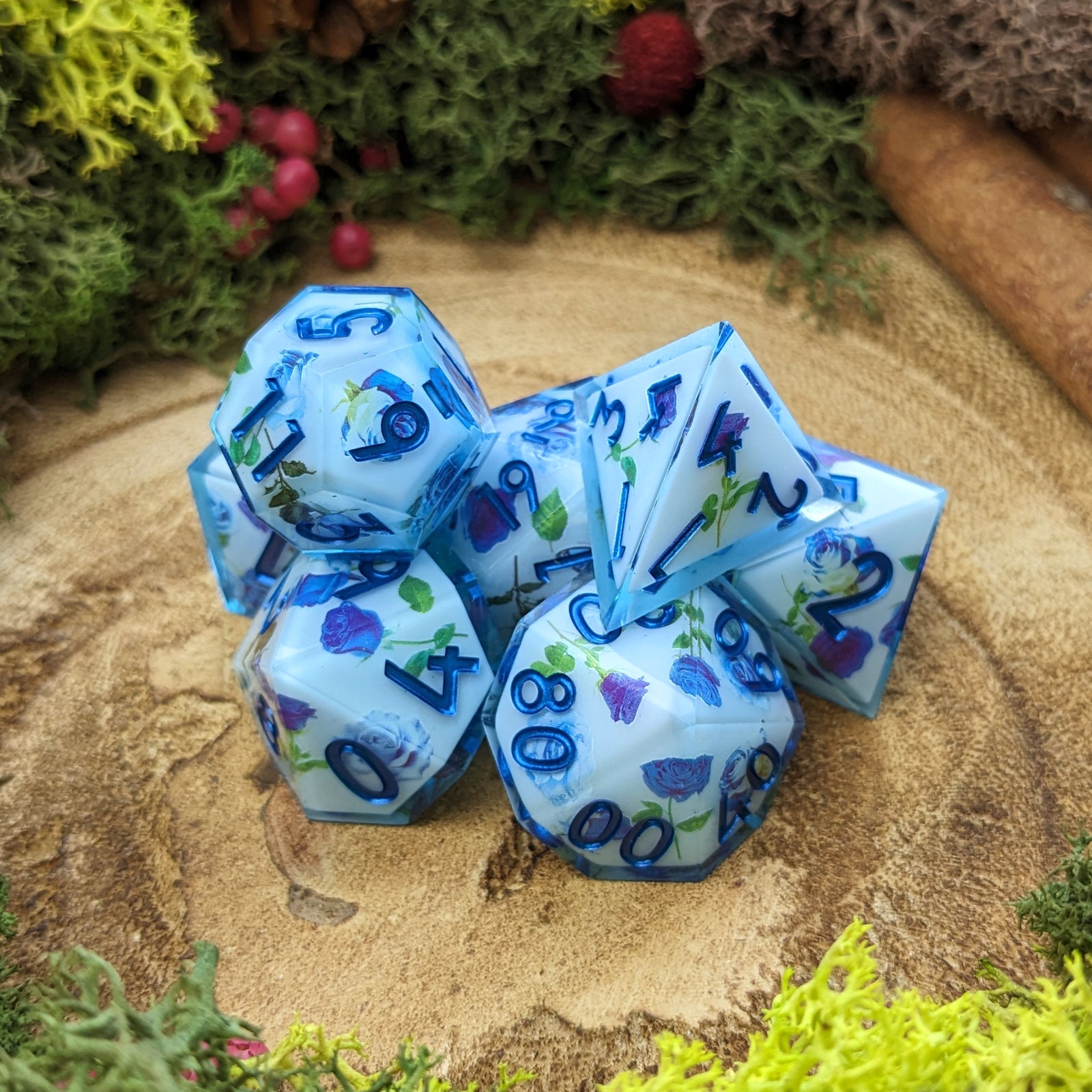Blue Rose Garden | Sharp Edge Dice