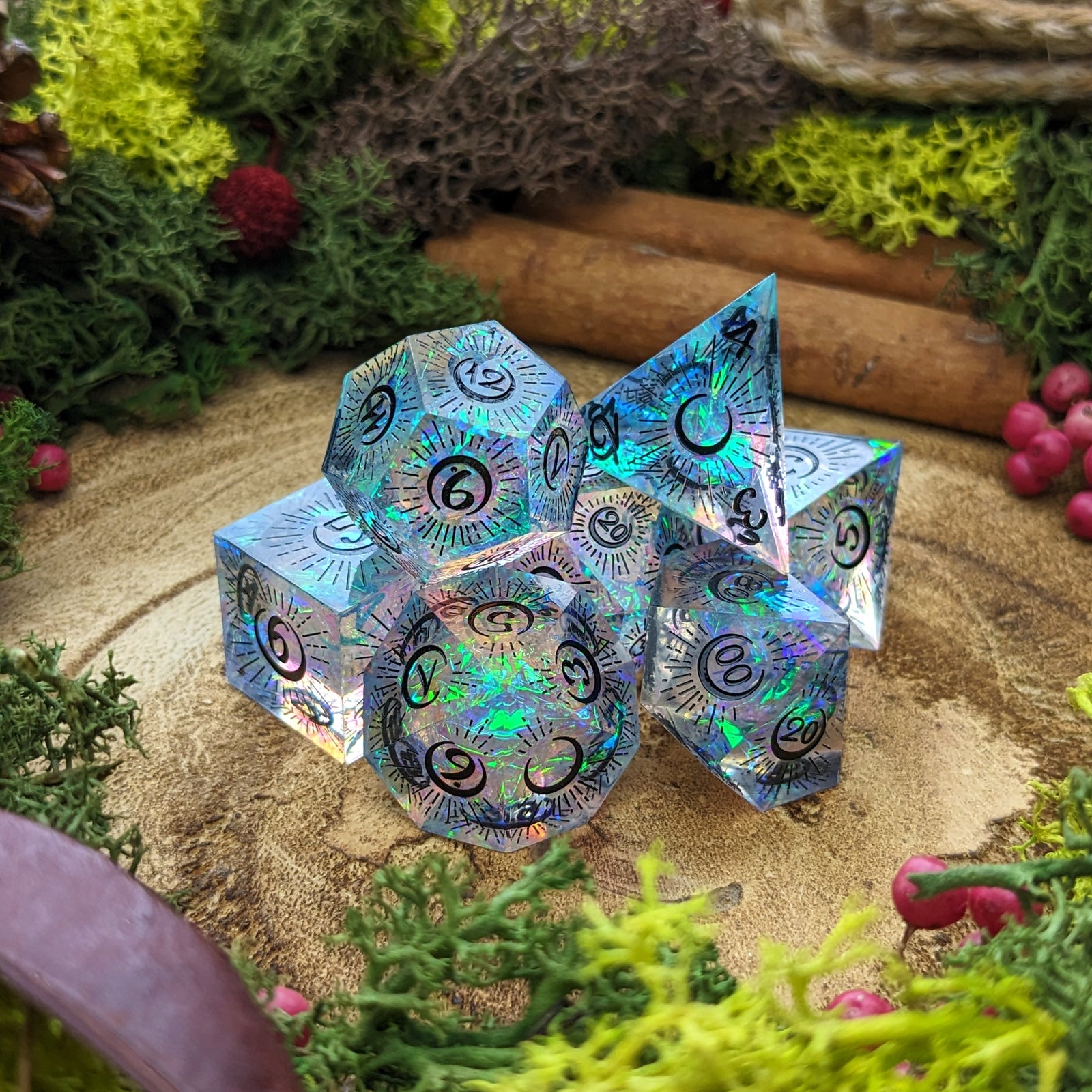 Circle of the Moon | Sharp Edge Dice - Dice Set - Luffleberry