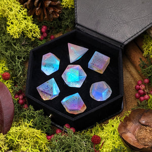 Frosted Rainbow Prism Dichroic Glass Dice Set