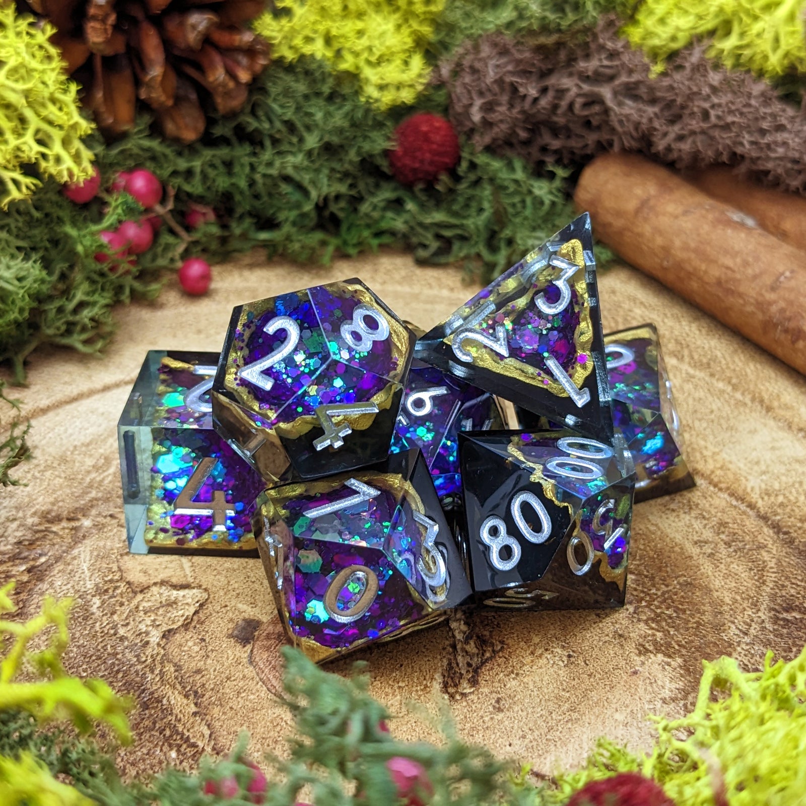 Indigo Geode | Sharp Edge Dice - Dice Set - Luffleberry