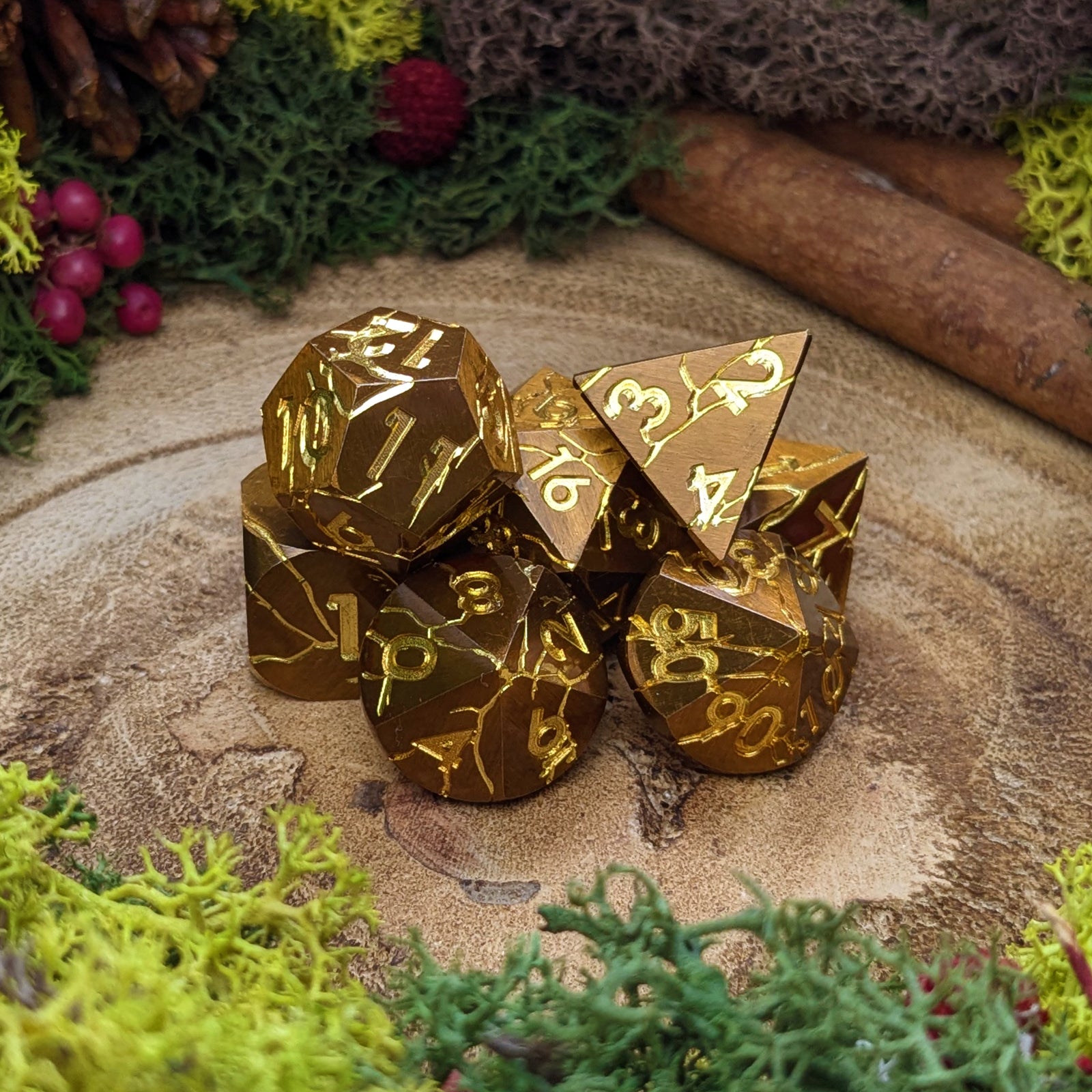 Golden Ruin | Metal Dice - Dice Set - Luffleberry