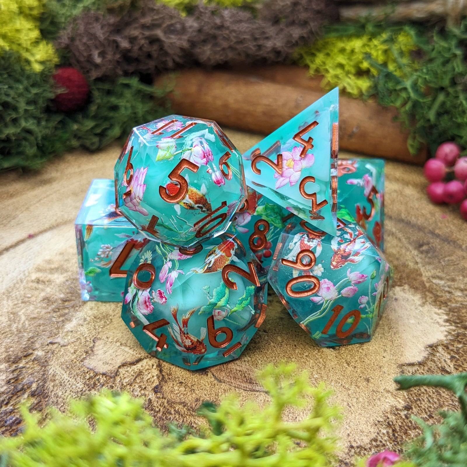 Koi Pond | Sharp Edge Dice - Dice Set - Luffleberry