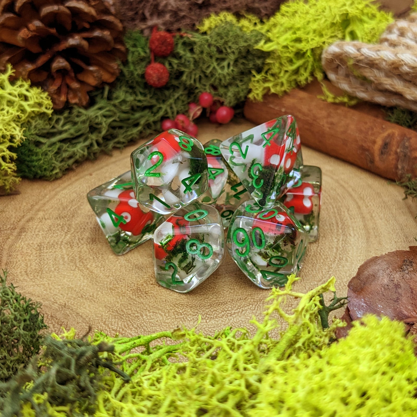 Mossy Mushroom - Dice Set - Luffleberry