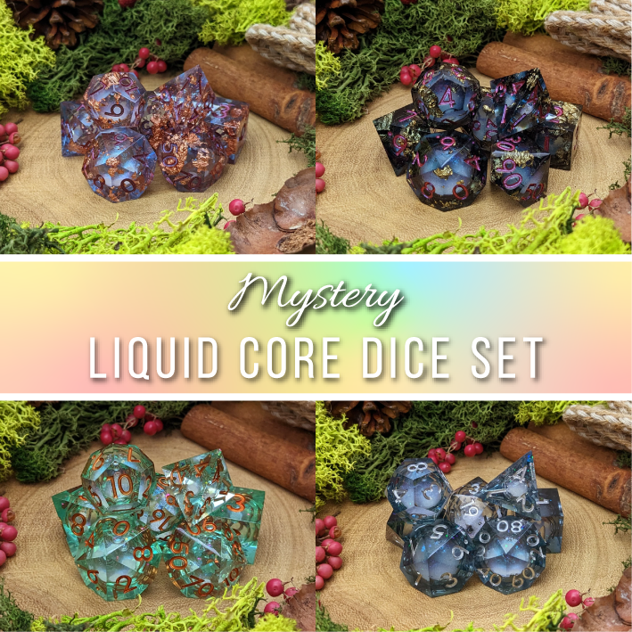 Liquid Core Sharp Edge Mystery Dice Set | Surprise Set of Liquid Core Dice