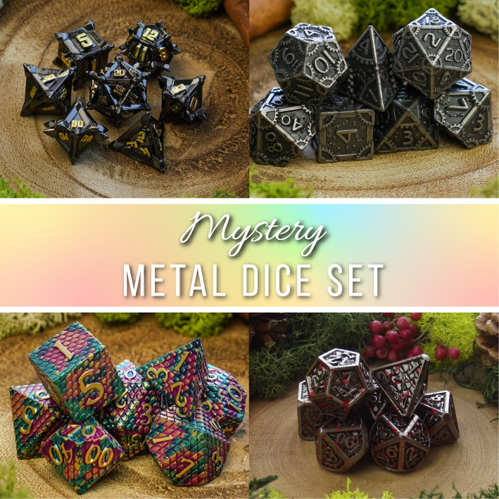 Mystery Metal Dice Set | Surprise Set of Mystery Dice