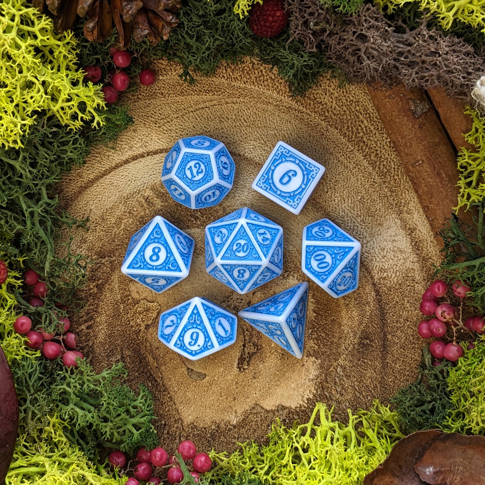 Sapphire Lattice - Dice Set - Luffleberry
