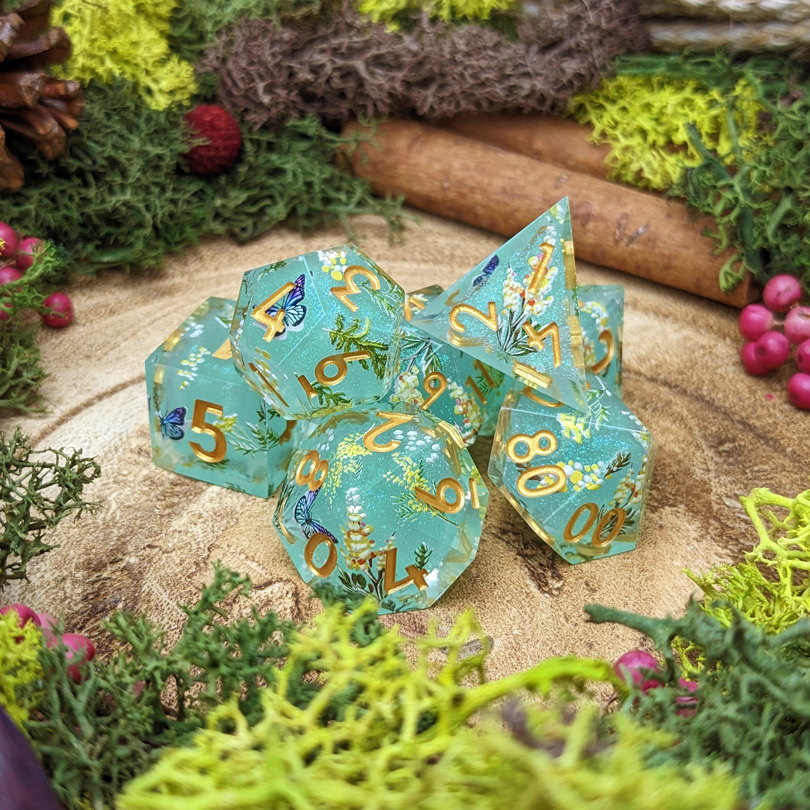 Spring Bloom | Sharp Edge Dice - Dice Set - Luffleberry