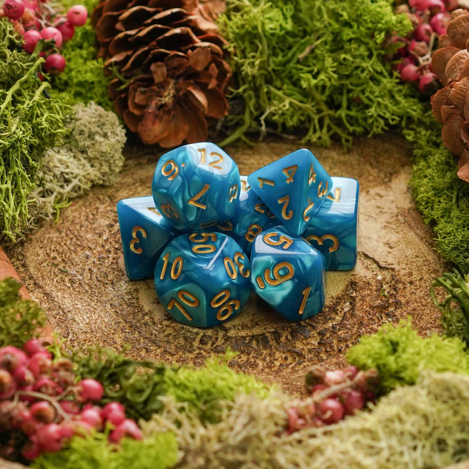 Aegean Marble - Dice Set - Luffleberry