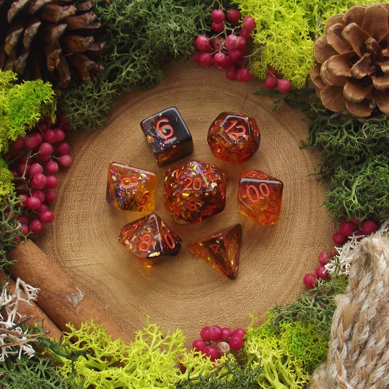 Bonfire Embers - Dice Set - Luffleberry