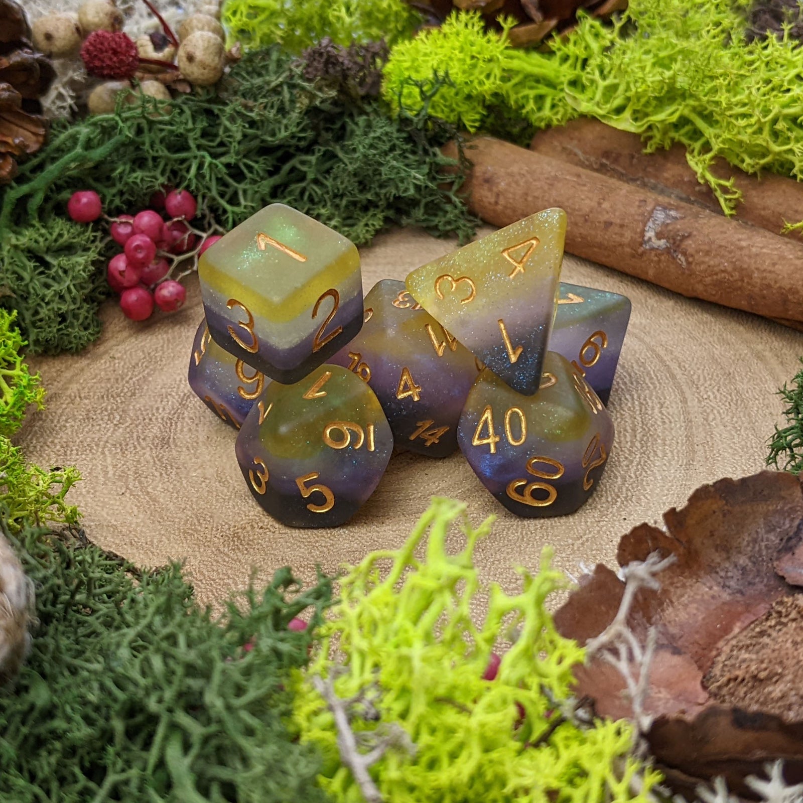 Celestial Twilight | Non Binary Pride - Dice Set - Luffleberry