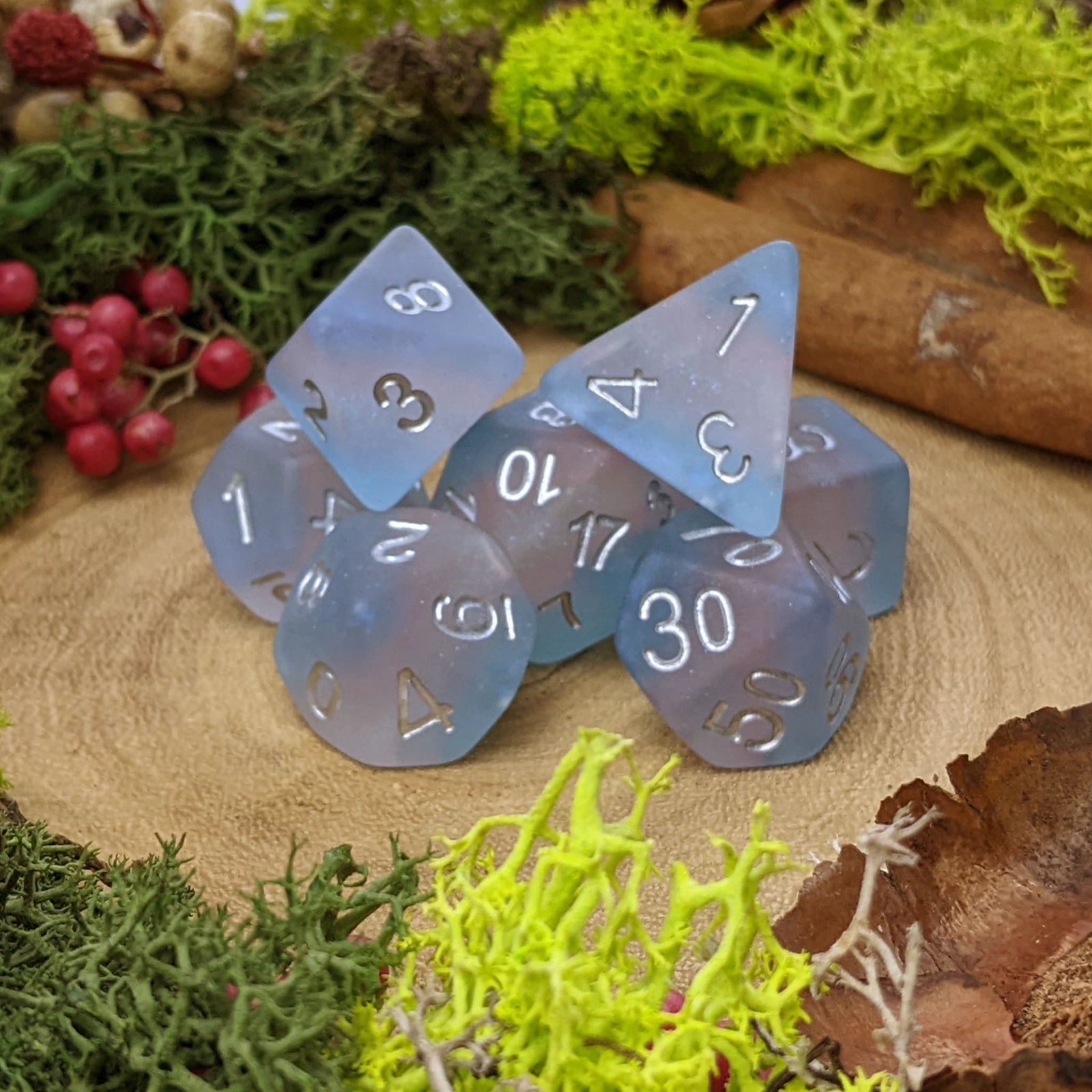 Cotton Candy | Transgender Pride - Dice Set - Luffleberry