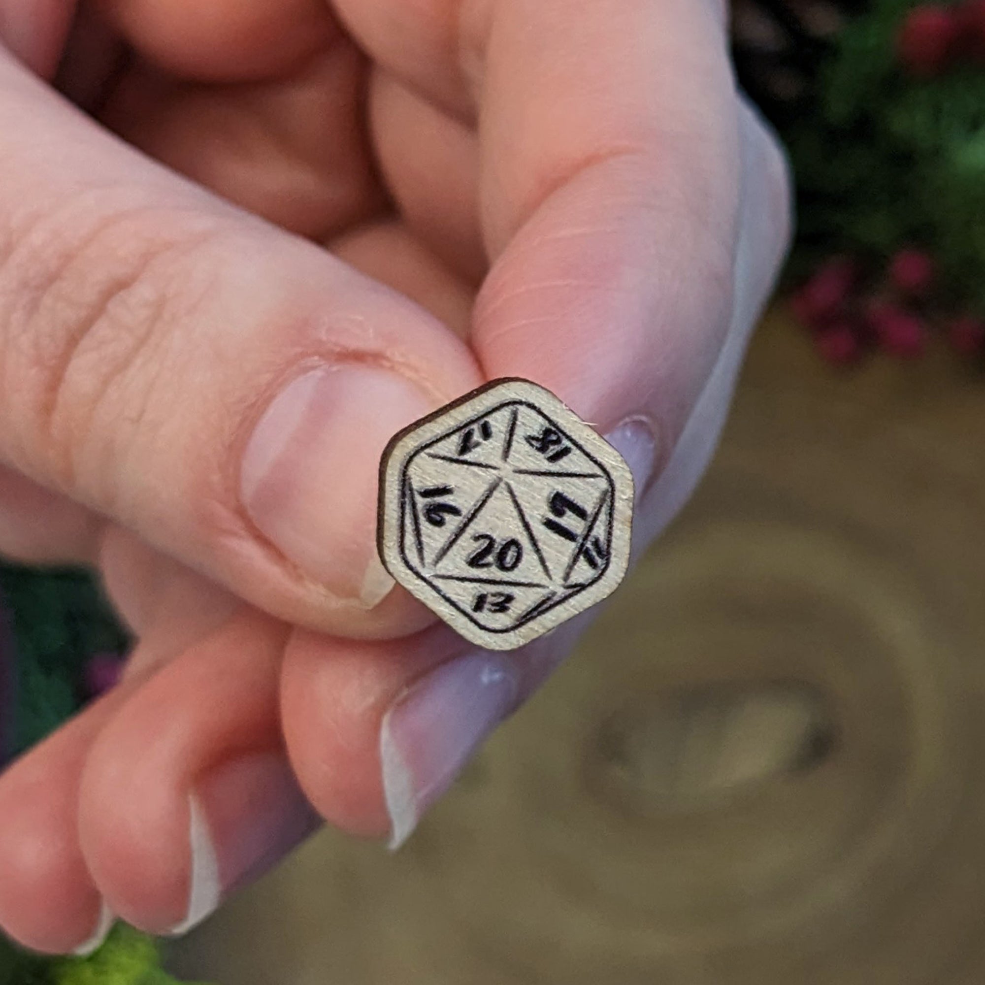 D20 Dice | Wooden Earrings - Earrings - Luffleberry