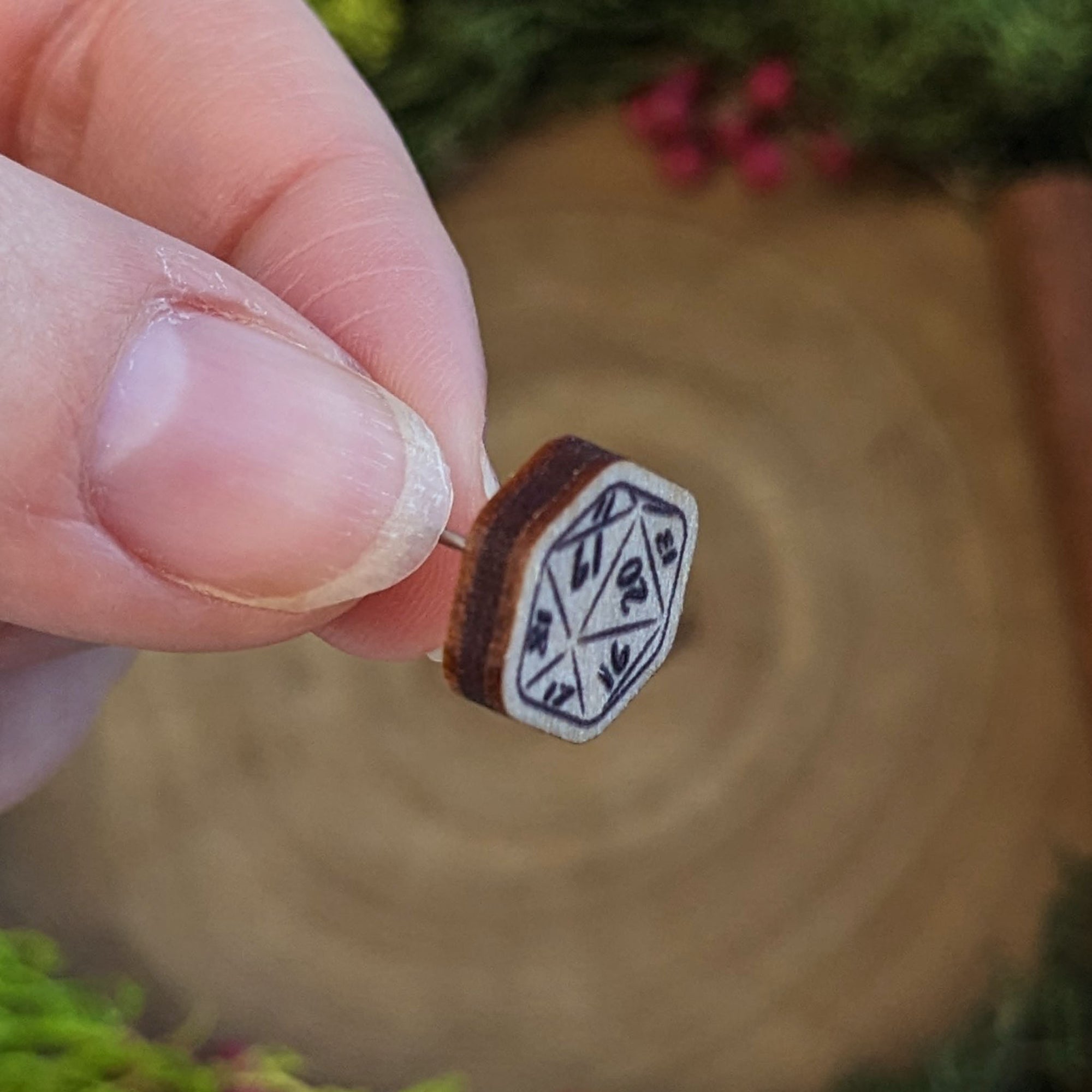 D20 Dice | Wooden Earrings - Earrings - Luffleberry