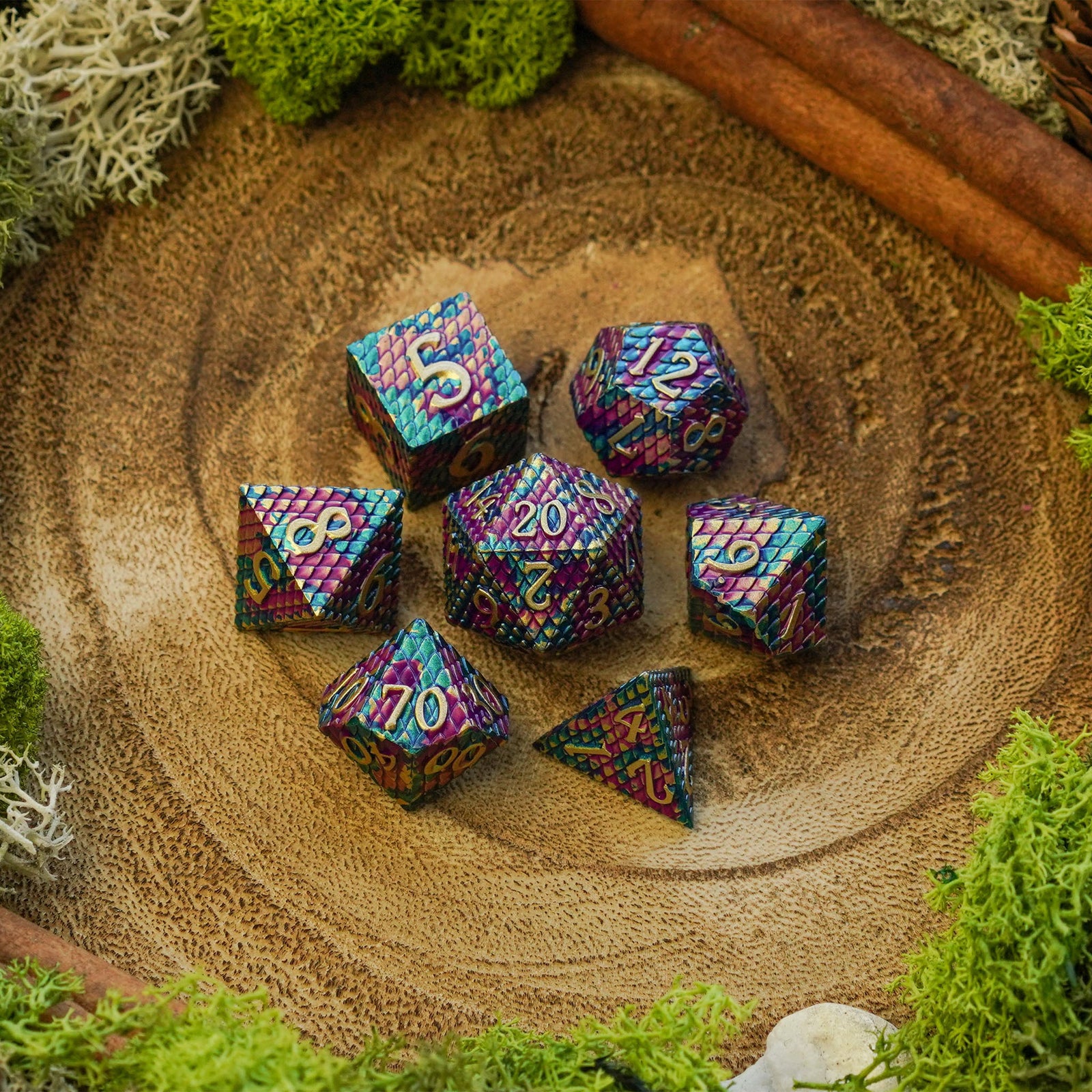 Dragon Scale | Metal Dice - Dice Set - Luffleberry