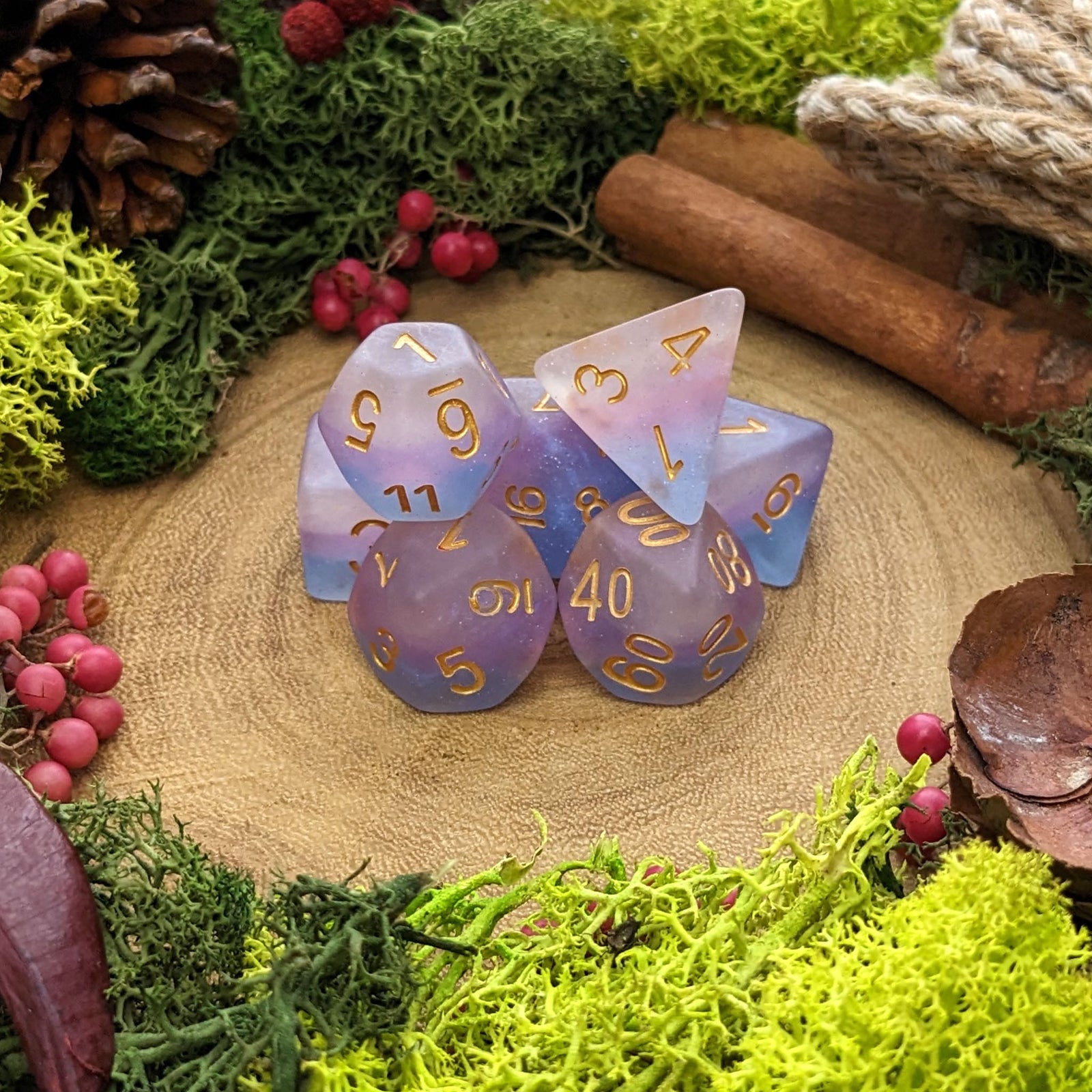 Gemini Pastel | Bigender Pride - Dice Set - Luffleberry