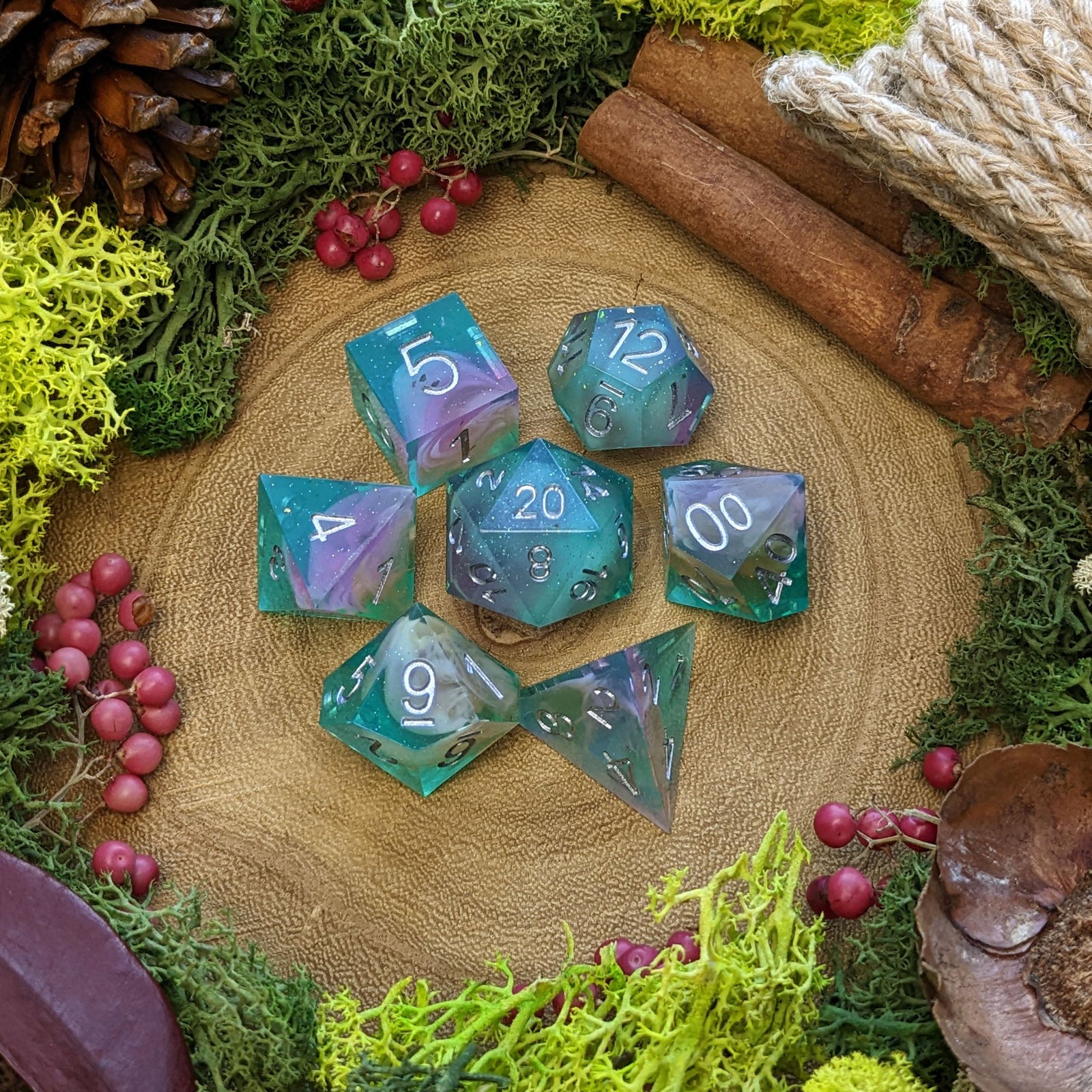 Pastel Shallows | Sharp Edge Resin 'B Grade' Dice Seconds - Dice Set - Luffleberry