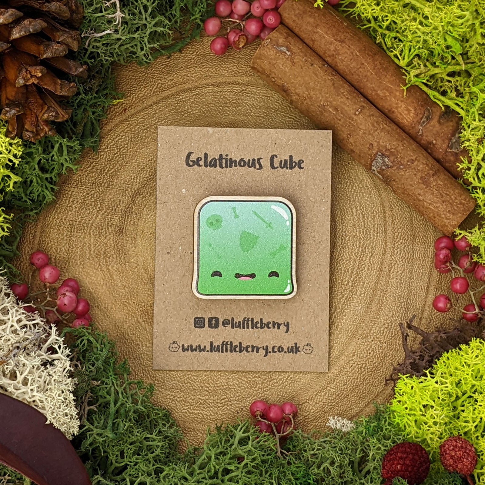 Gelatinous Cube Pin Badge -  - Luffleberry