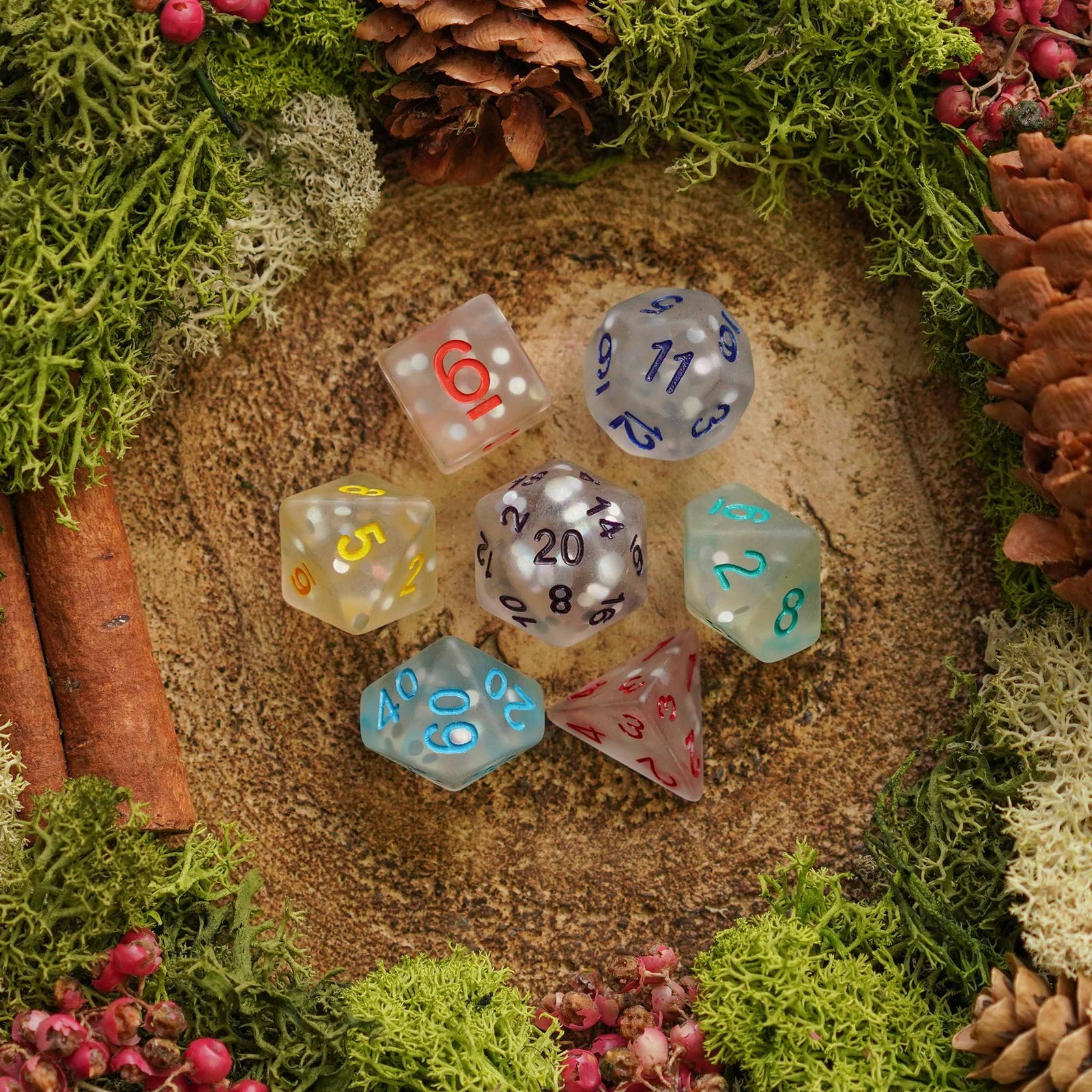 Polka Dot Rainbow - Dice Set - Luffleberry