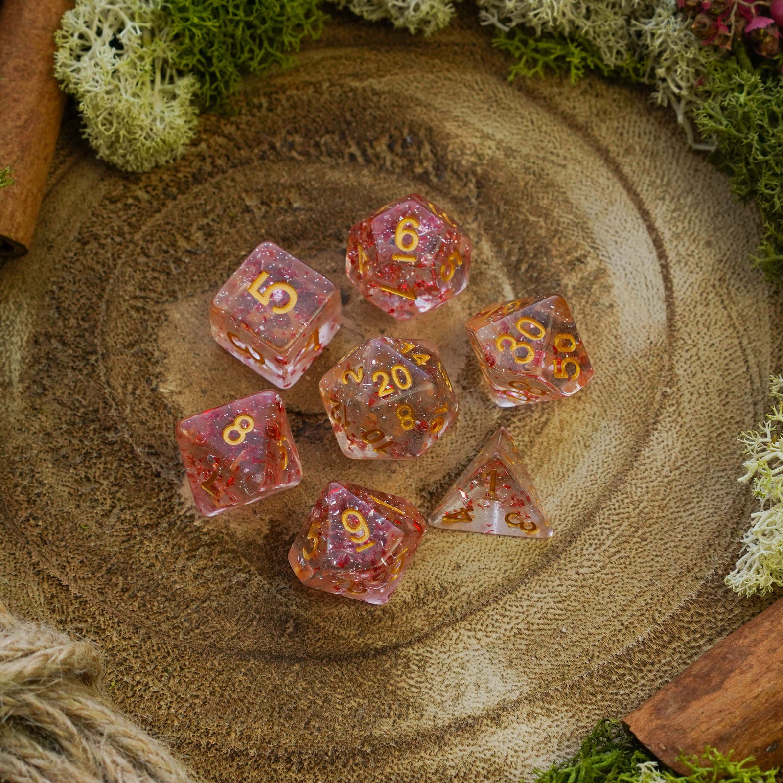 Ruby Confetti - Dice Set - Luffleberry