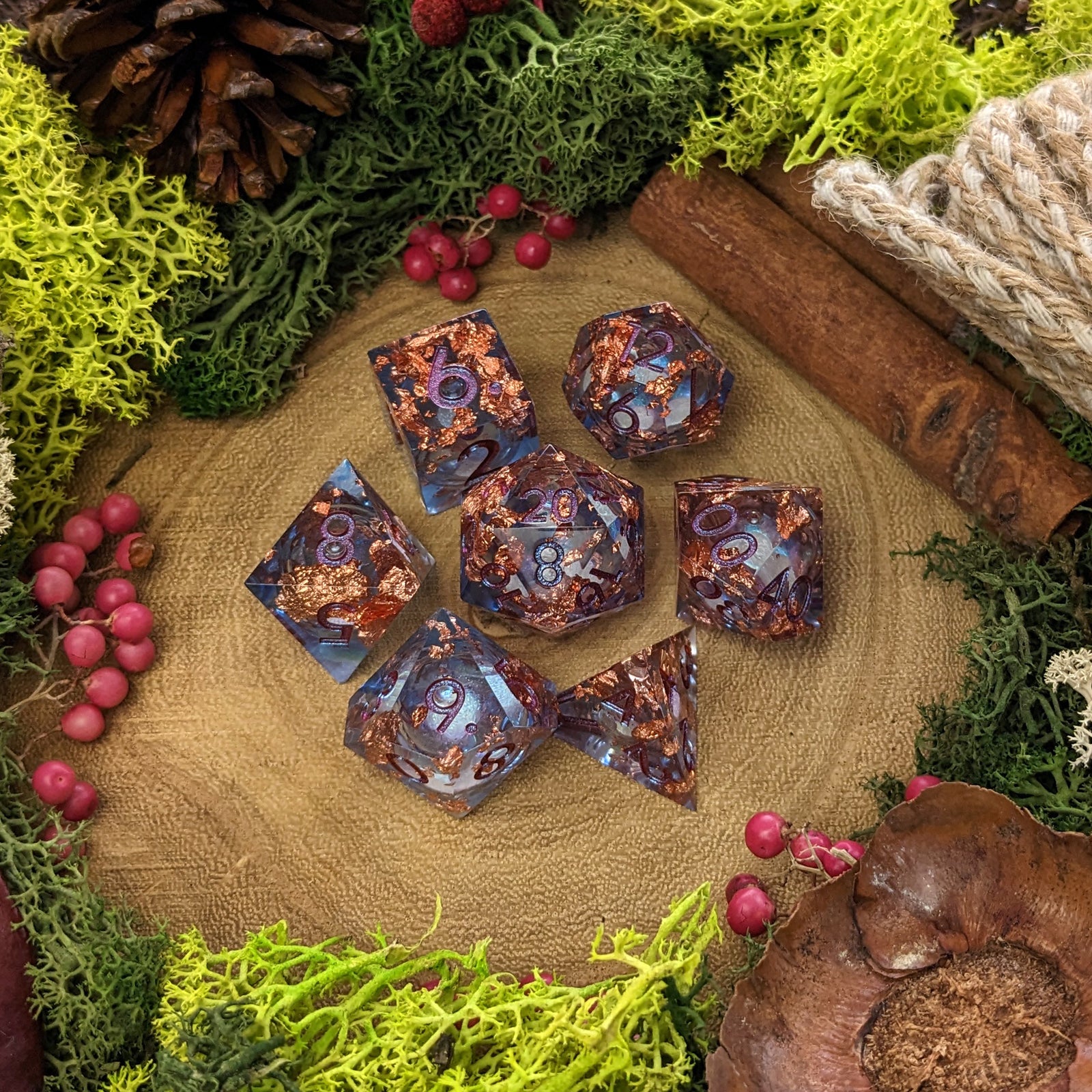 Shining Elixir | Sharp Edge Liquid Core Dice - Dice Set - Luffleberry