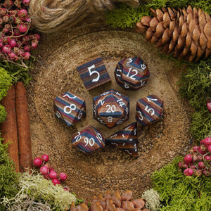 Striped Wooden Dice Set