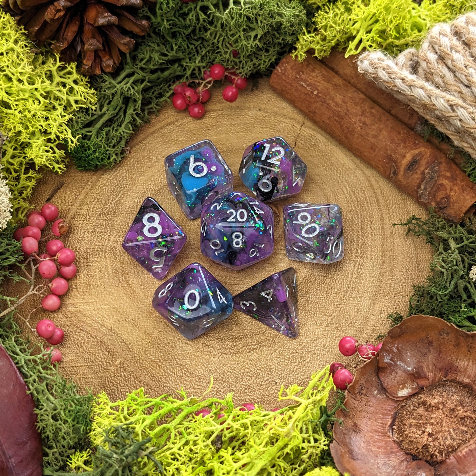 Violet Nebula - Dice Set - Luffleberry