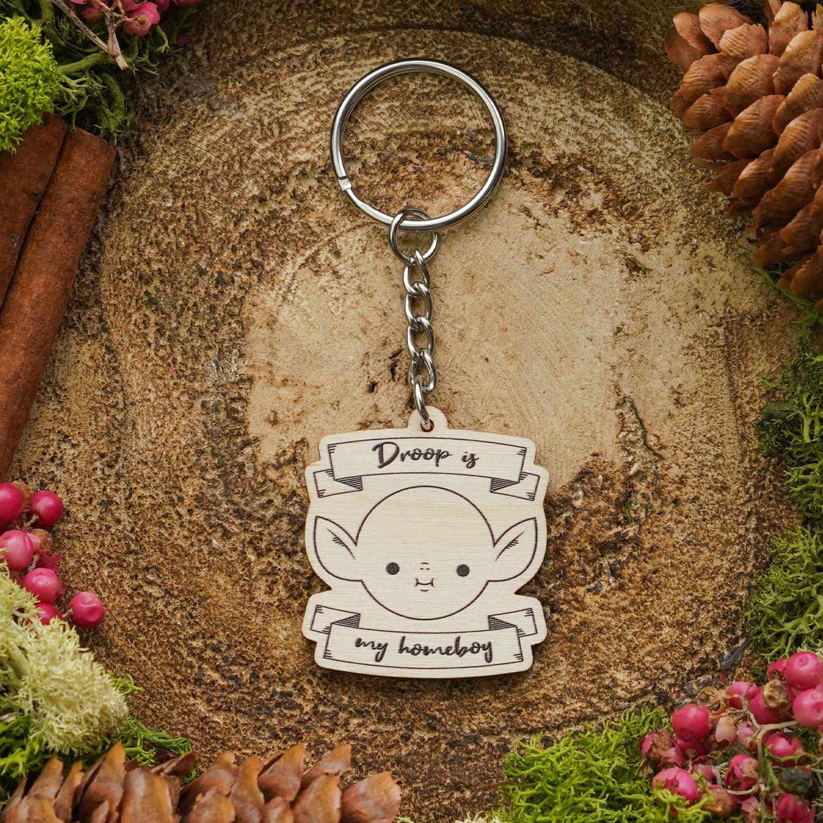 Goblin "Droop is my Homeboy" | Wooden Keyring -  - Luffleberry