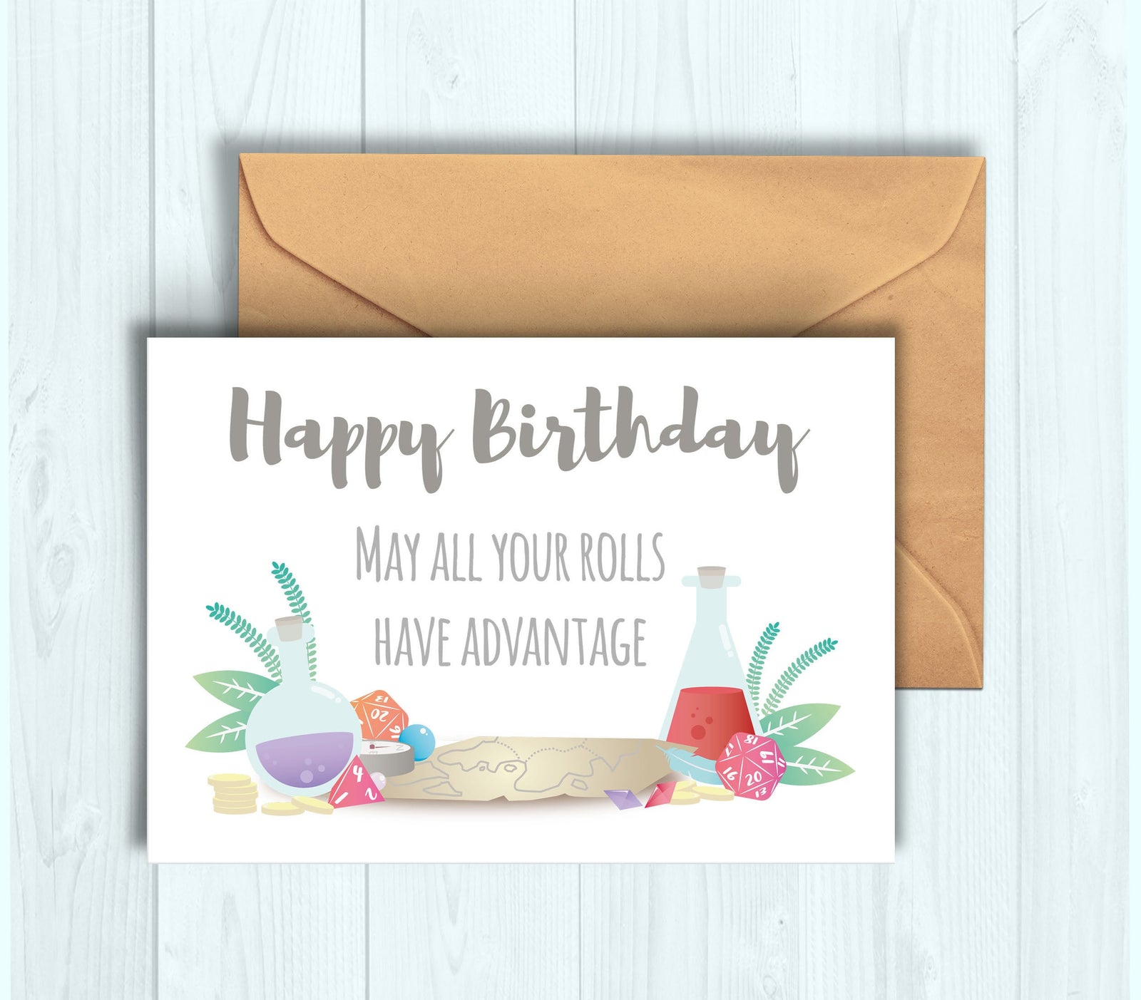 D&D Advantage Birthday Card - Card - Luffleberry