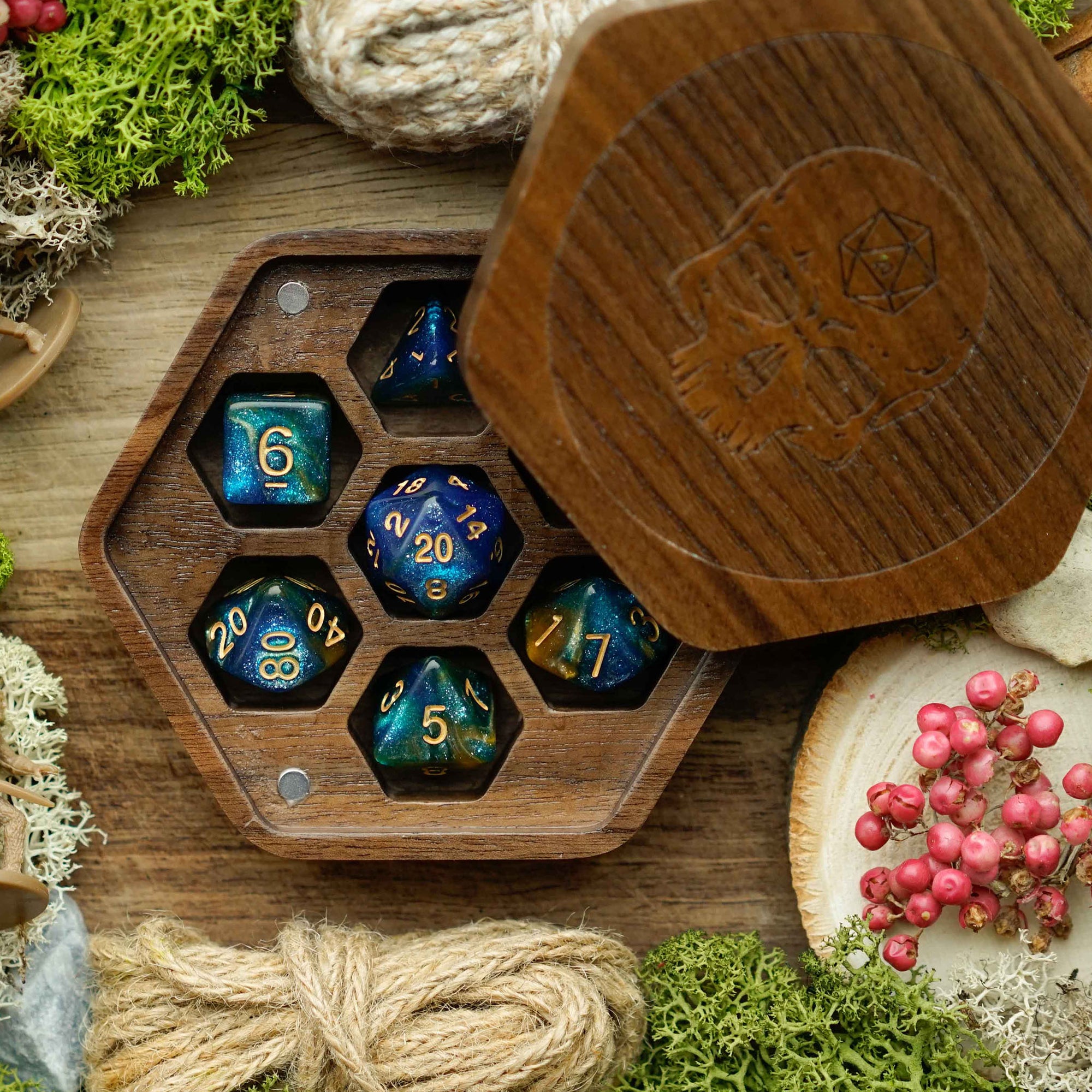 Necromancer Box Necromancer's Cache | Walnut Wood Dice Box | 'B Grade' - Luffleberry
