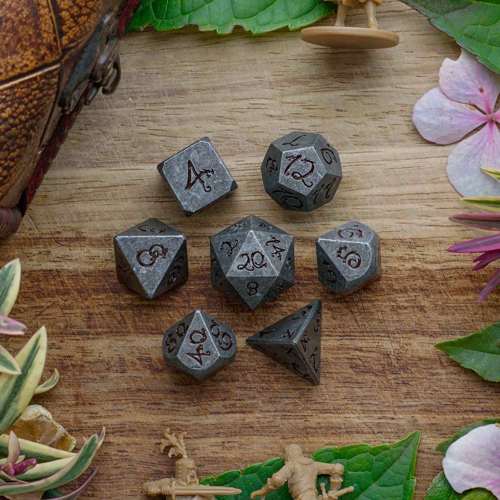Stone Dragon | Metal Dice - Dice Set - Luffleberry