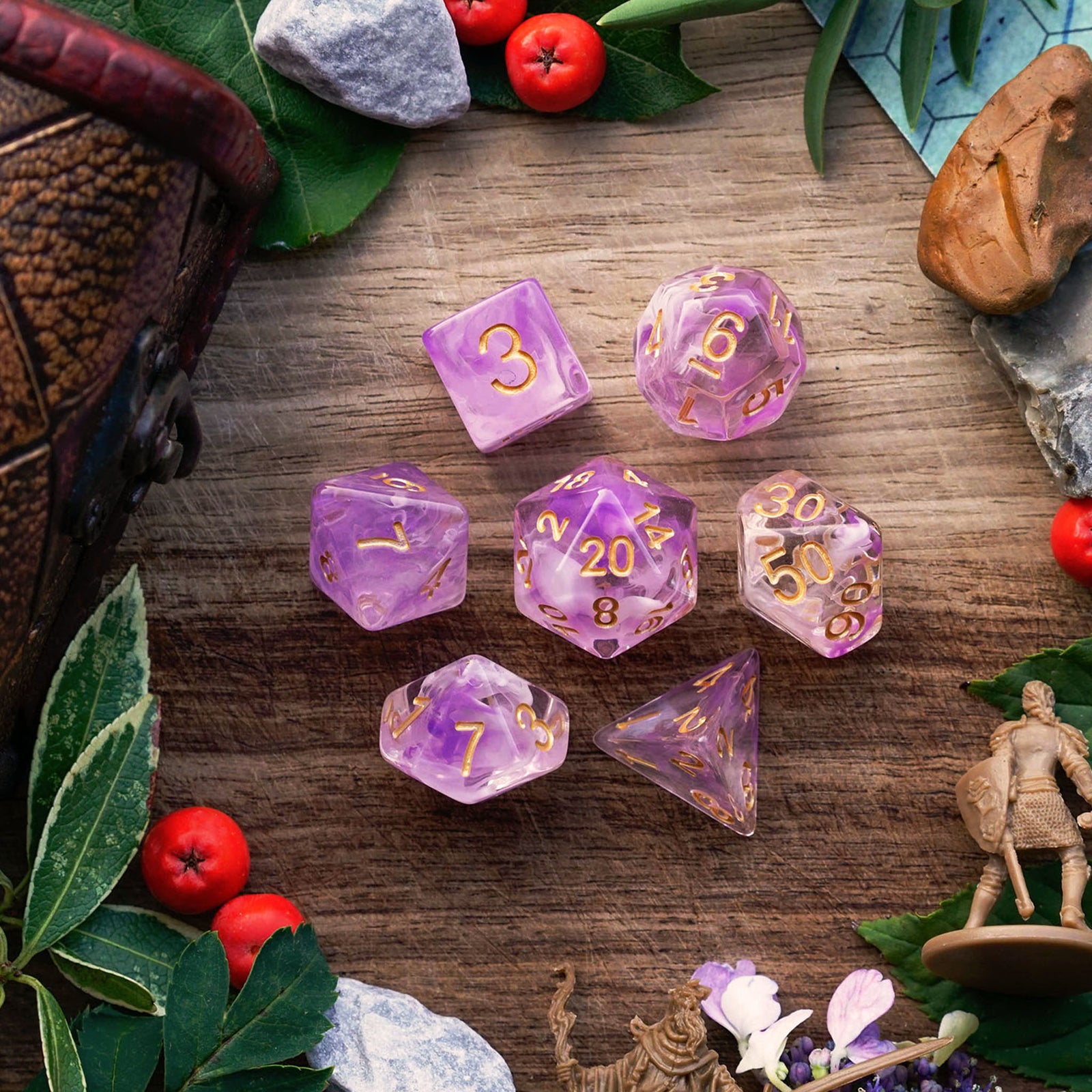 Violet Smoke - Dice Set - Luffleberry