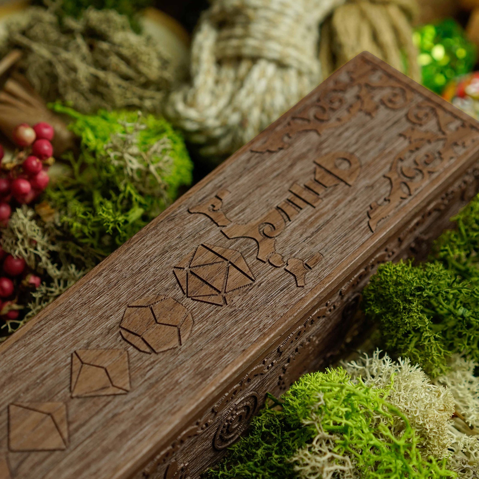 D&D Sword | Walnut Dice Box | 'B Grade' - Dice Tray - Luffleberry