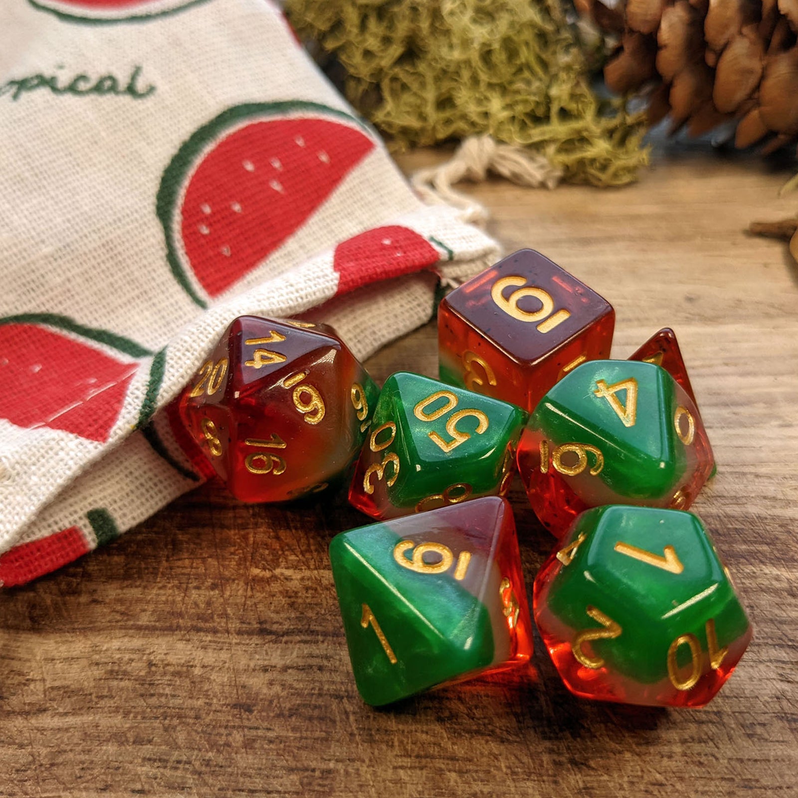 Watermelon Cocktail - Dice Set - Luffleberry